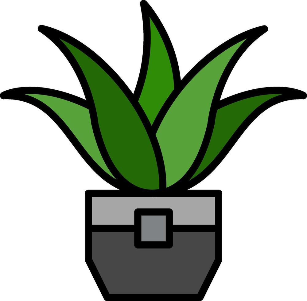 Aloe Vera Line Filled Icon vector