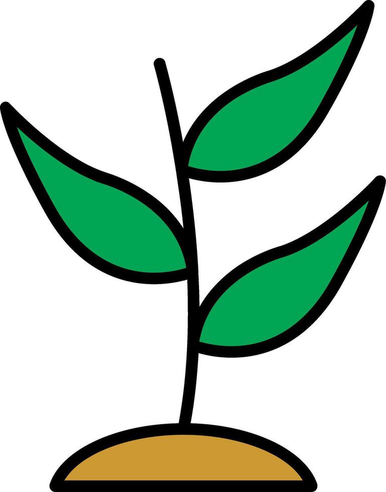 icono lleno de línea de planta vector