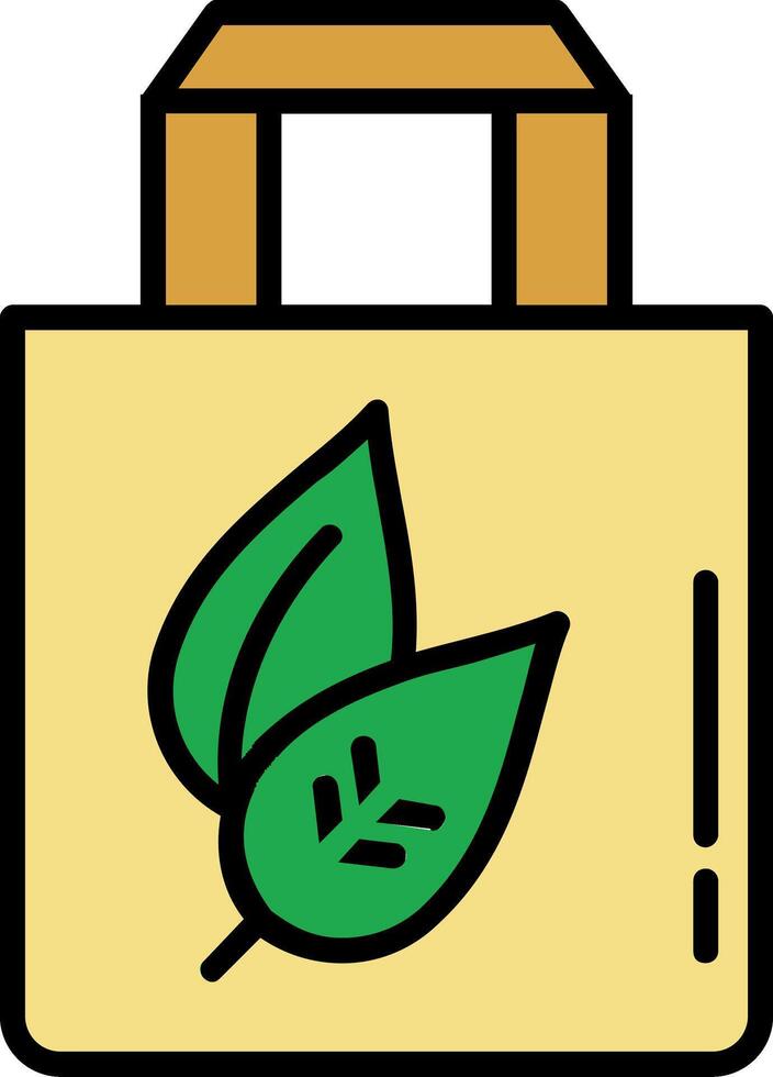 Organic Bag Line Filled Icon vector