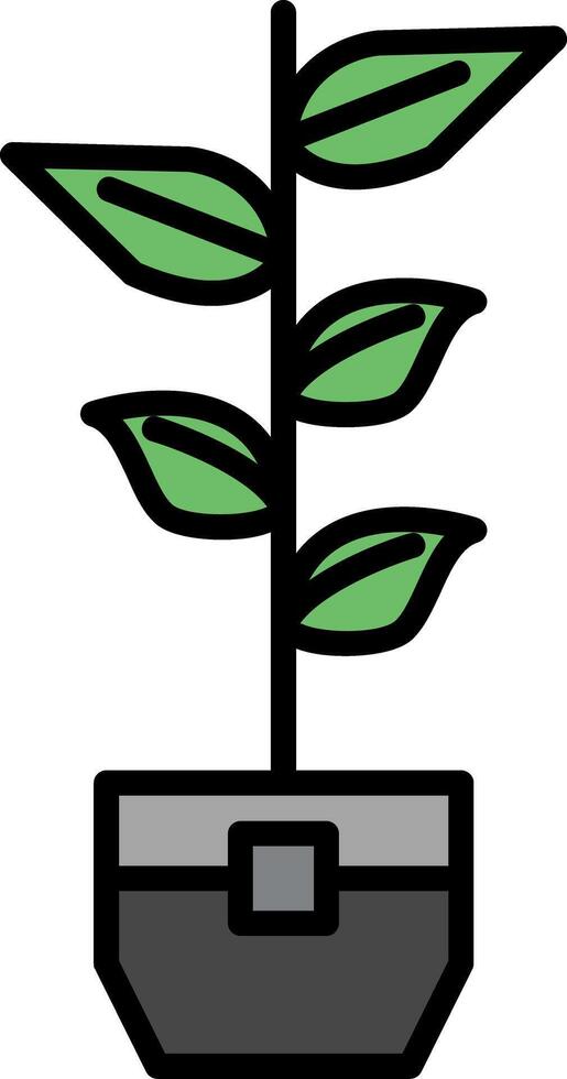 Rubber Plant Line Filled Icon vector