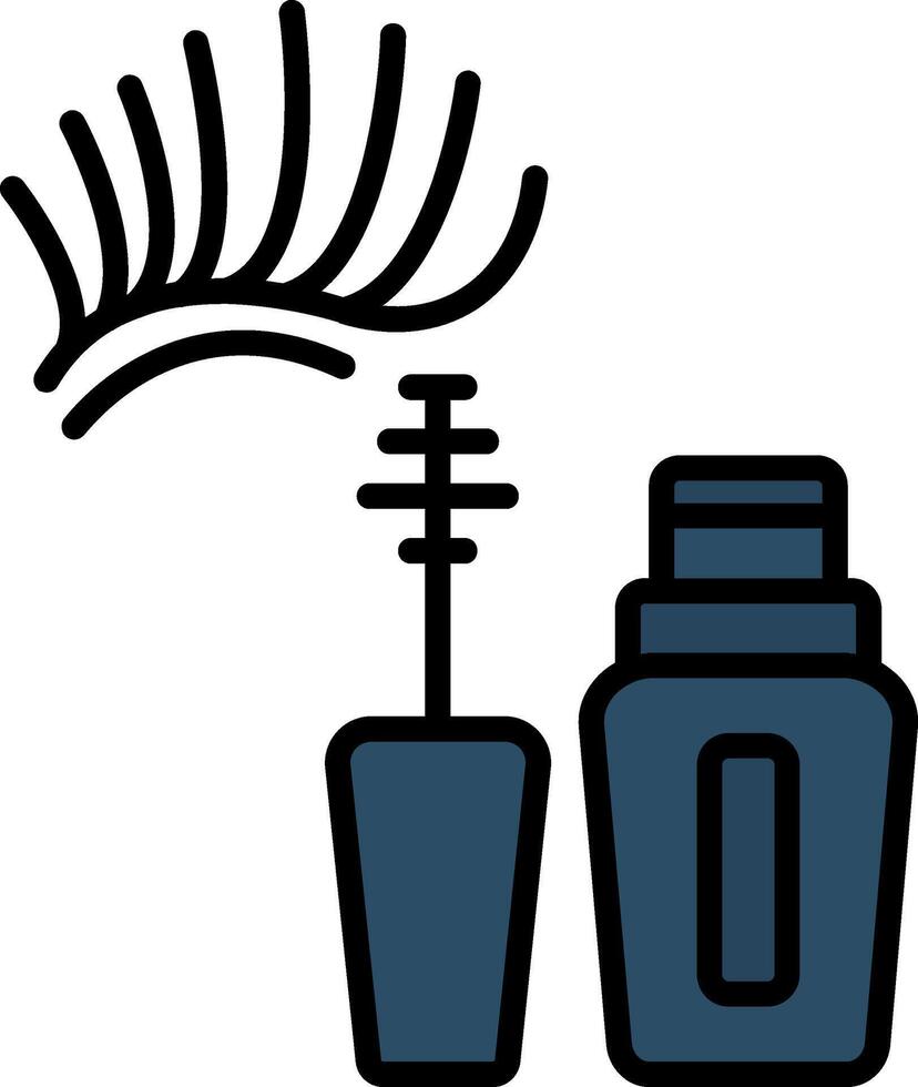 Eyelashes Line Filled Icon vector