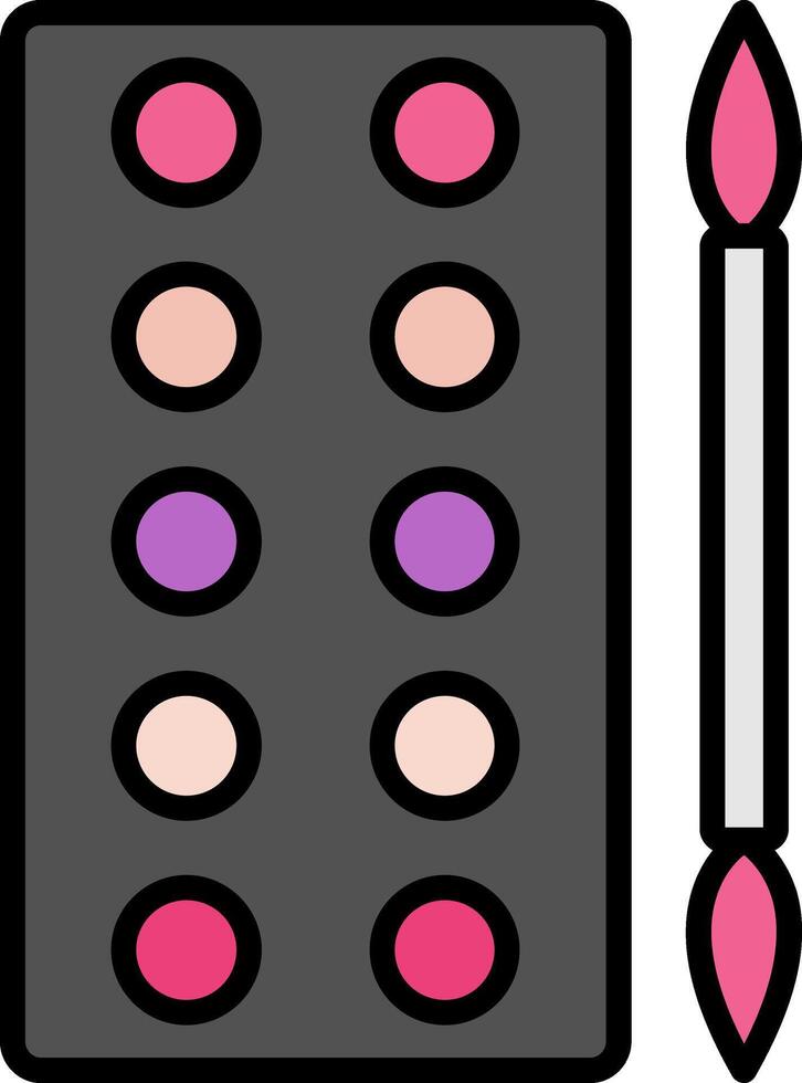 Eyeshadow Line Filled Icon vector