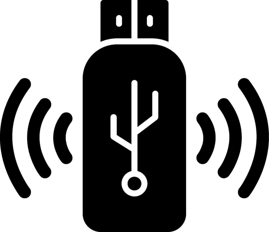 icono de glifo usb vector