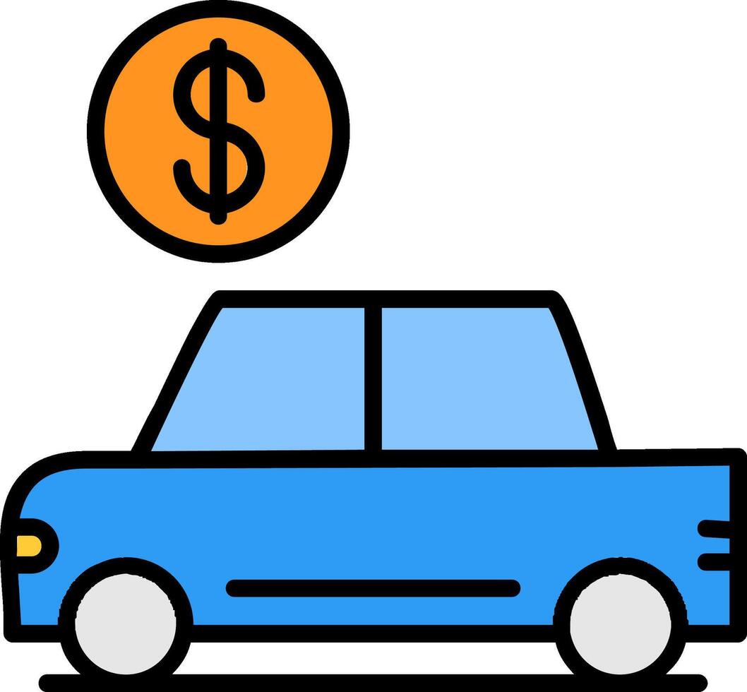 Auto Loan Line Filled Icon vector