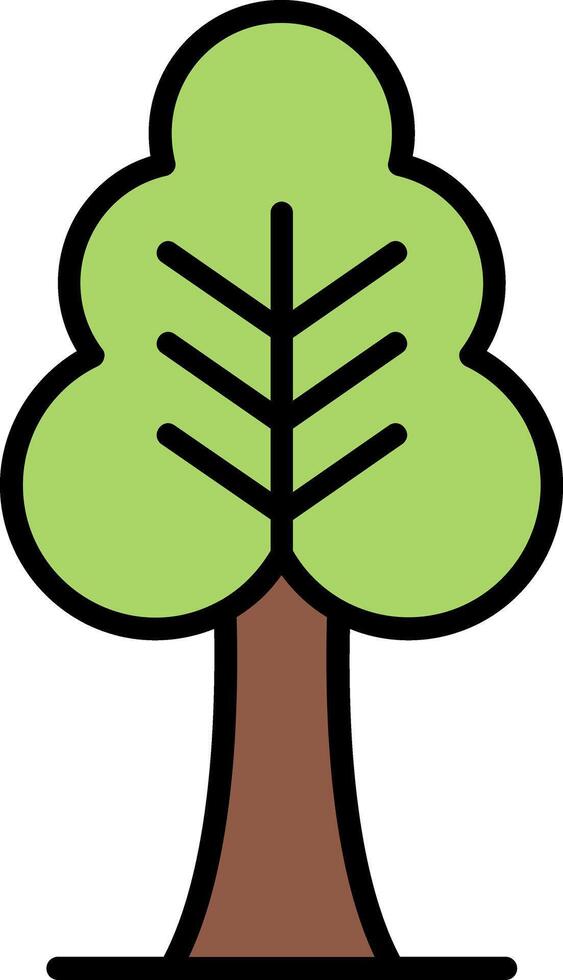 Tree Line Filled Icon vector