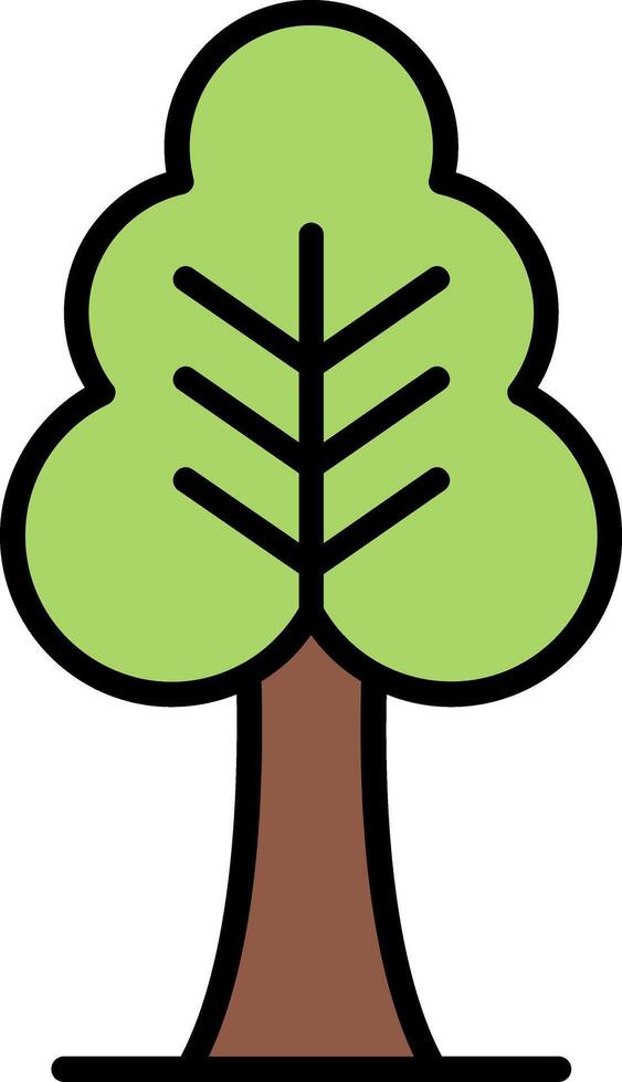 Tree Line Filled Icon vector