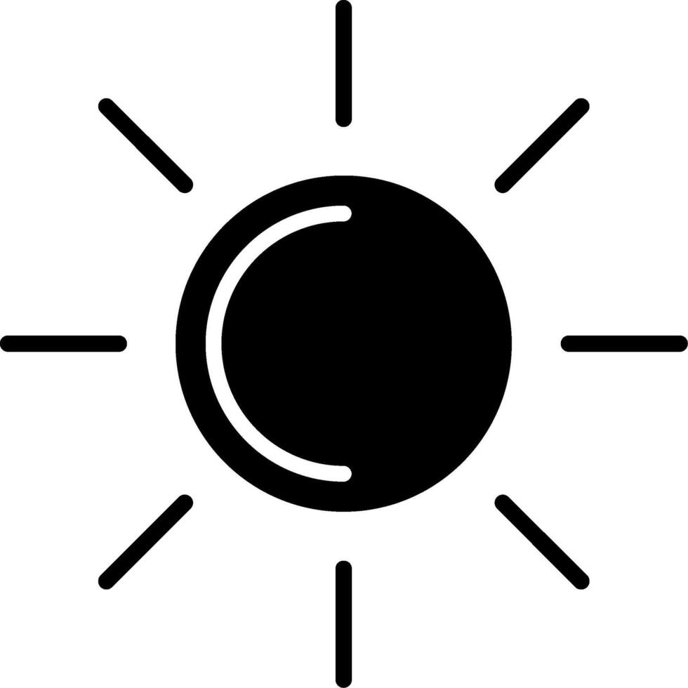 icono de glifo de sol vector