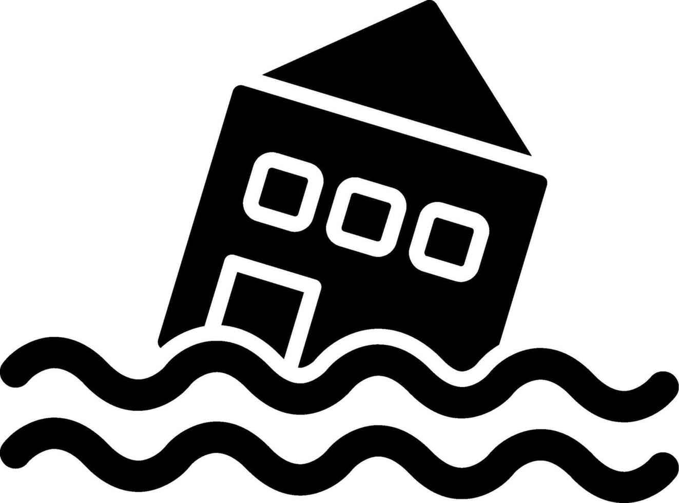 Flood Glyph Icon vector