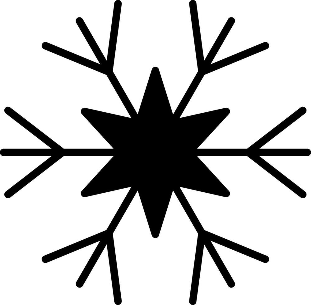 icono de glifo de copo de nieve vector