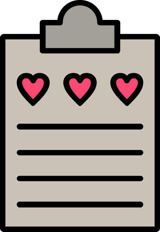 Wish List Line Filled Icon vector