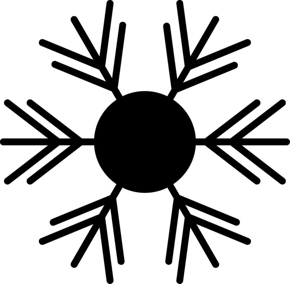 icono de glifo de copo de nieve vector