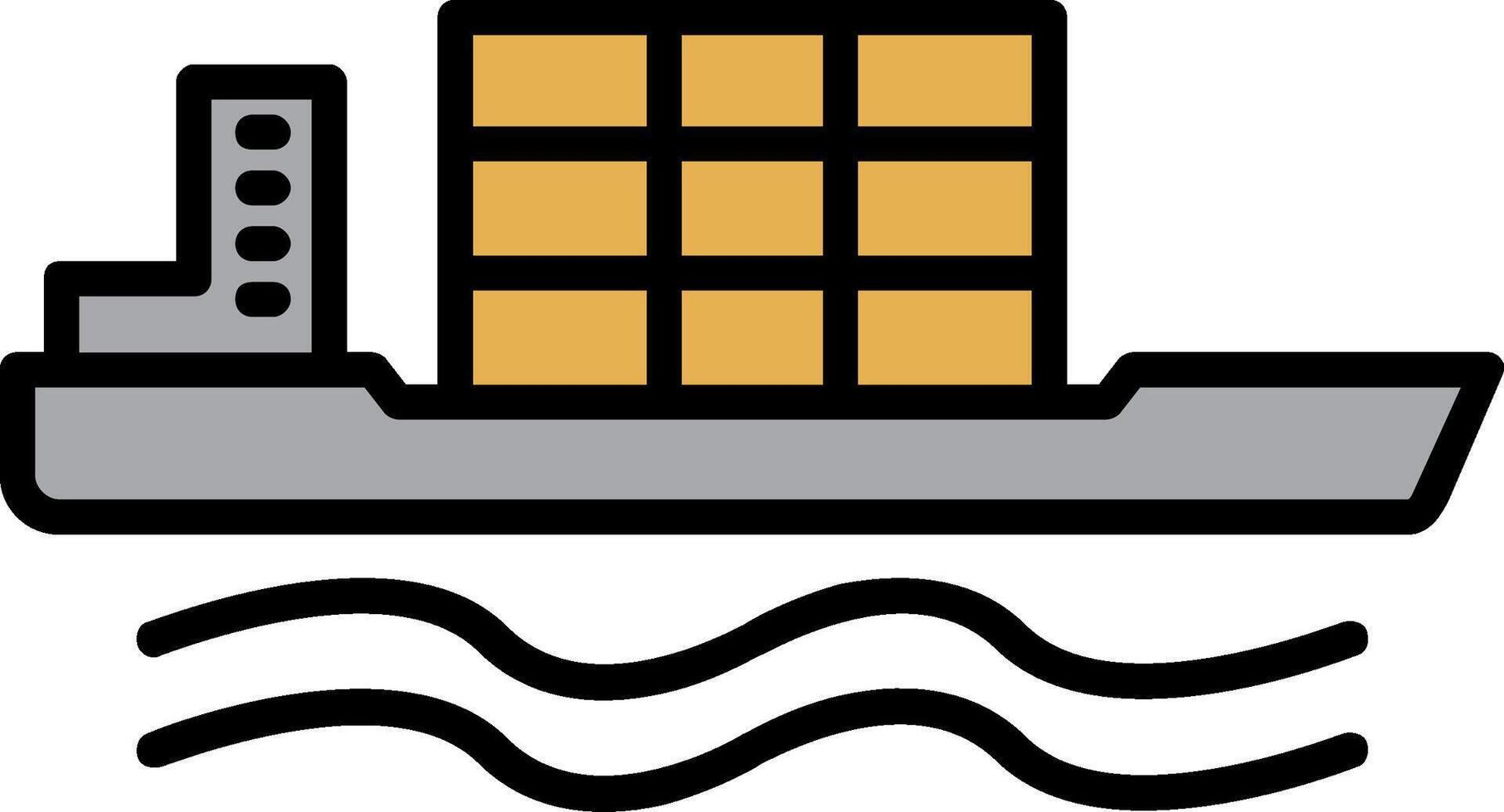 Bulk Carrier Line Filled Icon vector