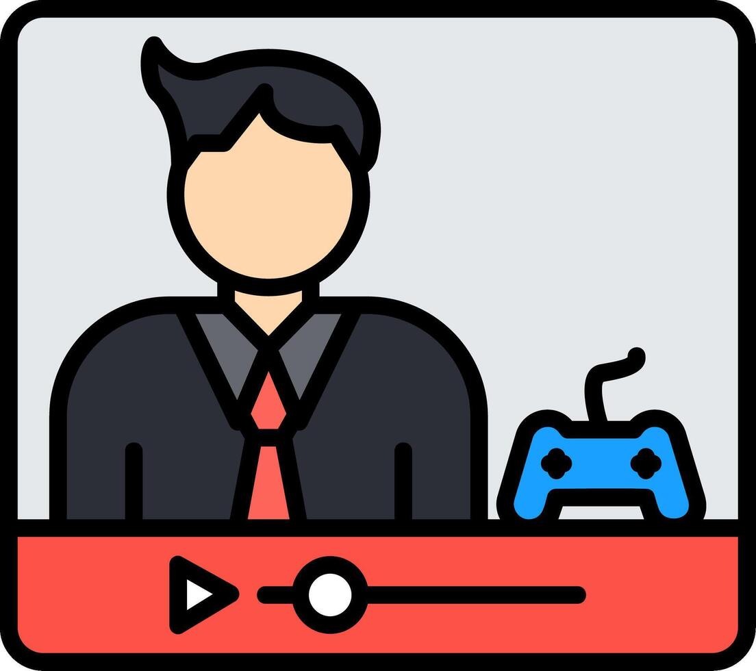 Vlogger Line Filled Icon vector