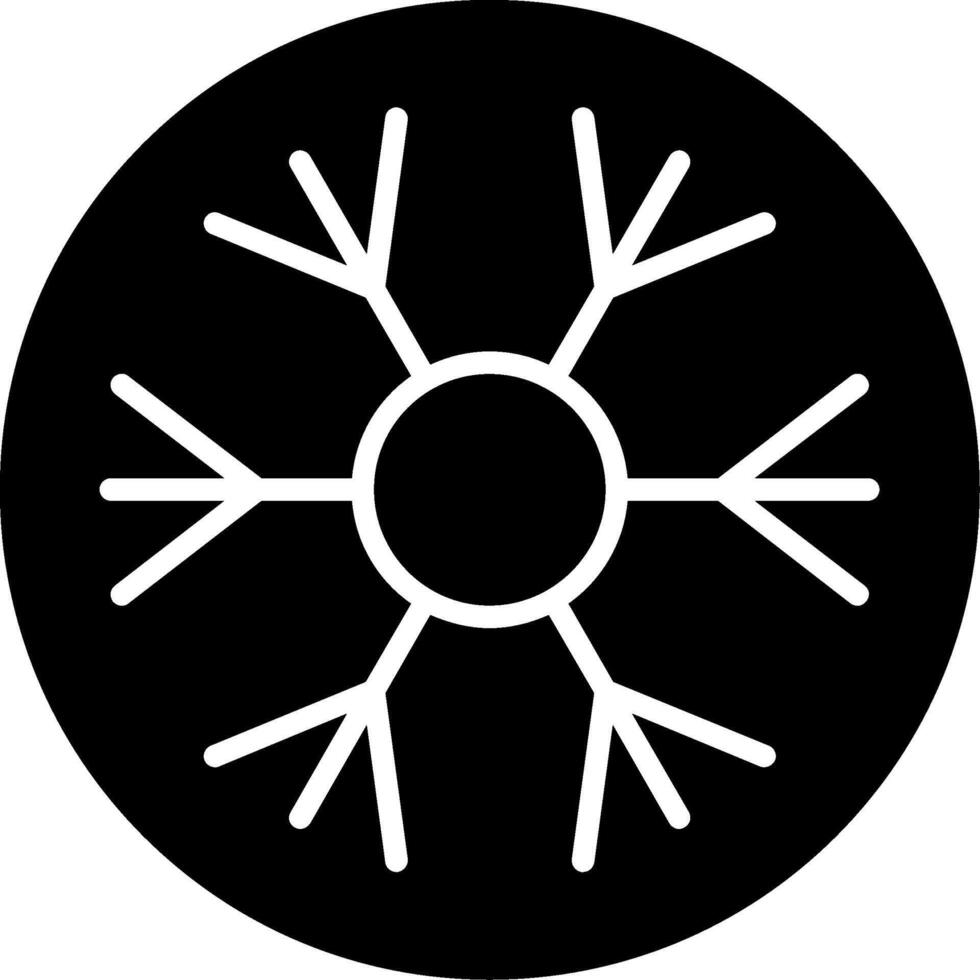 icono de glifo de copo de nieve vector