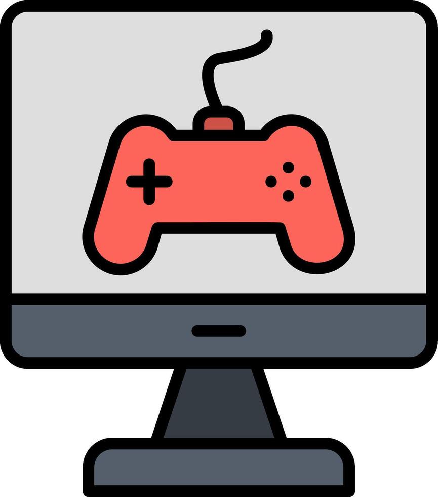 Game Line Filled Icon vector