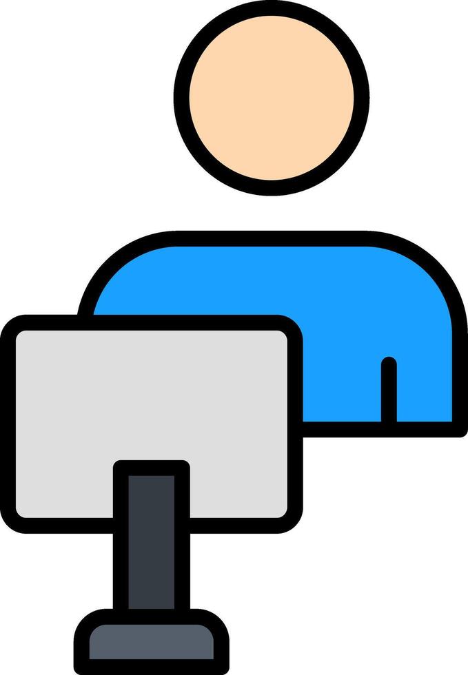 Gamer Line Filled Icon vector