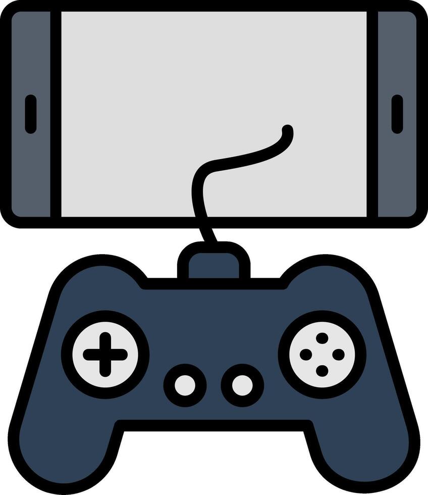 Mobile Game Line Filled Icon vector