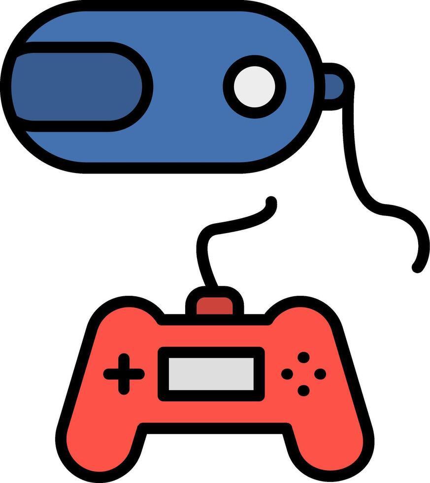 Vr Game Line Filled Icon vector