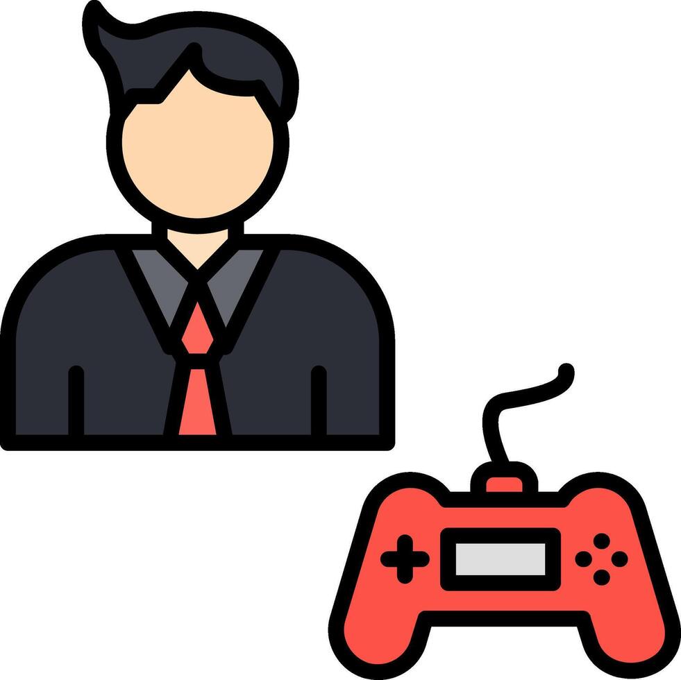 Gamer Line Filled Icon vector