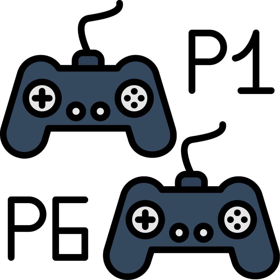 Player Versus Player Line Filled Icon vector