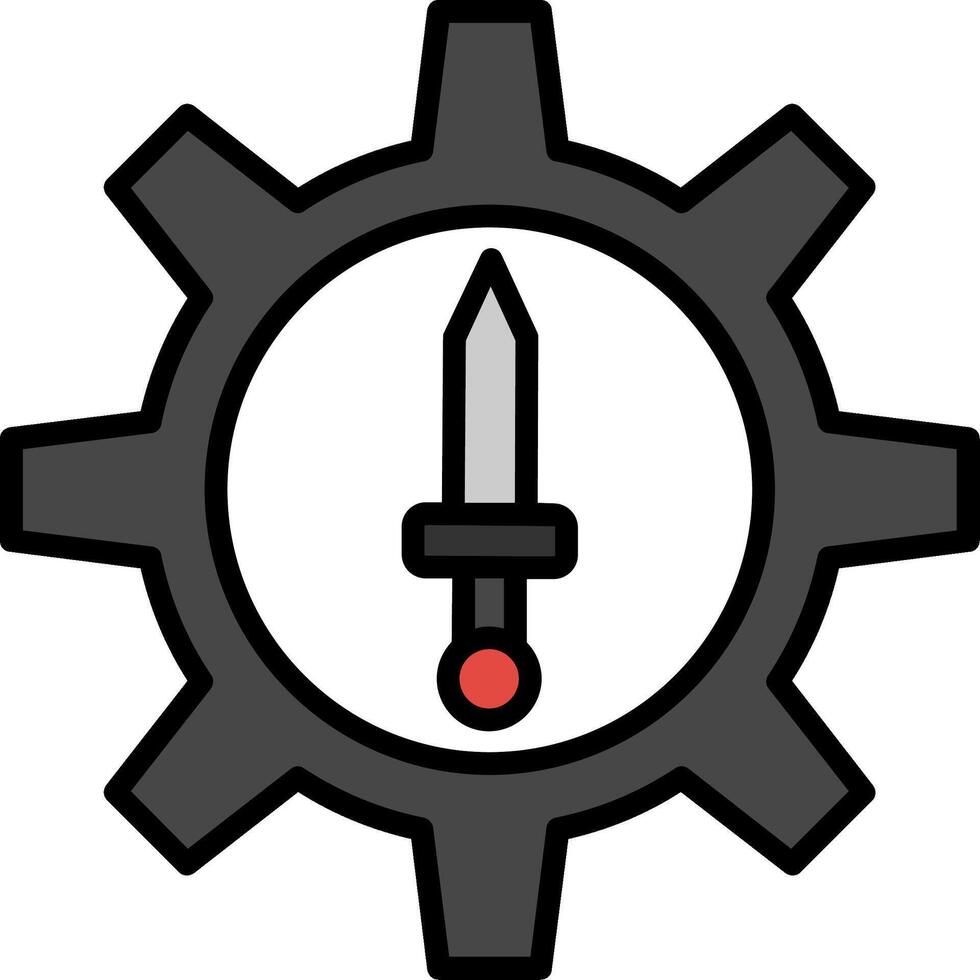 Attack Line Filled Icon vector