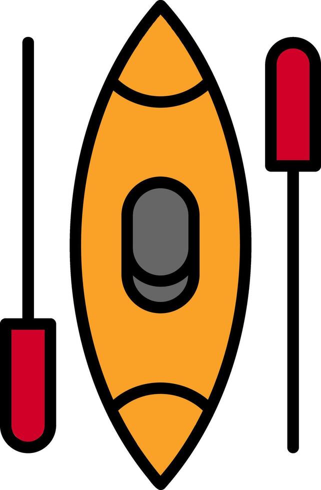 Canoe Line Filled Icon vector