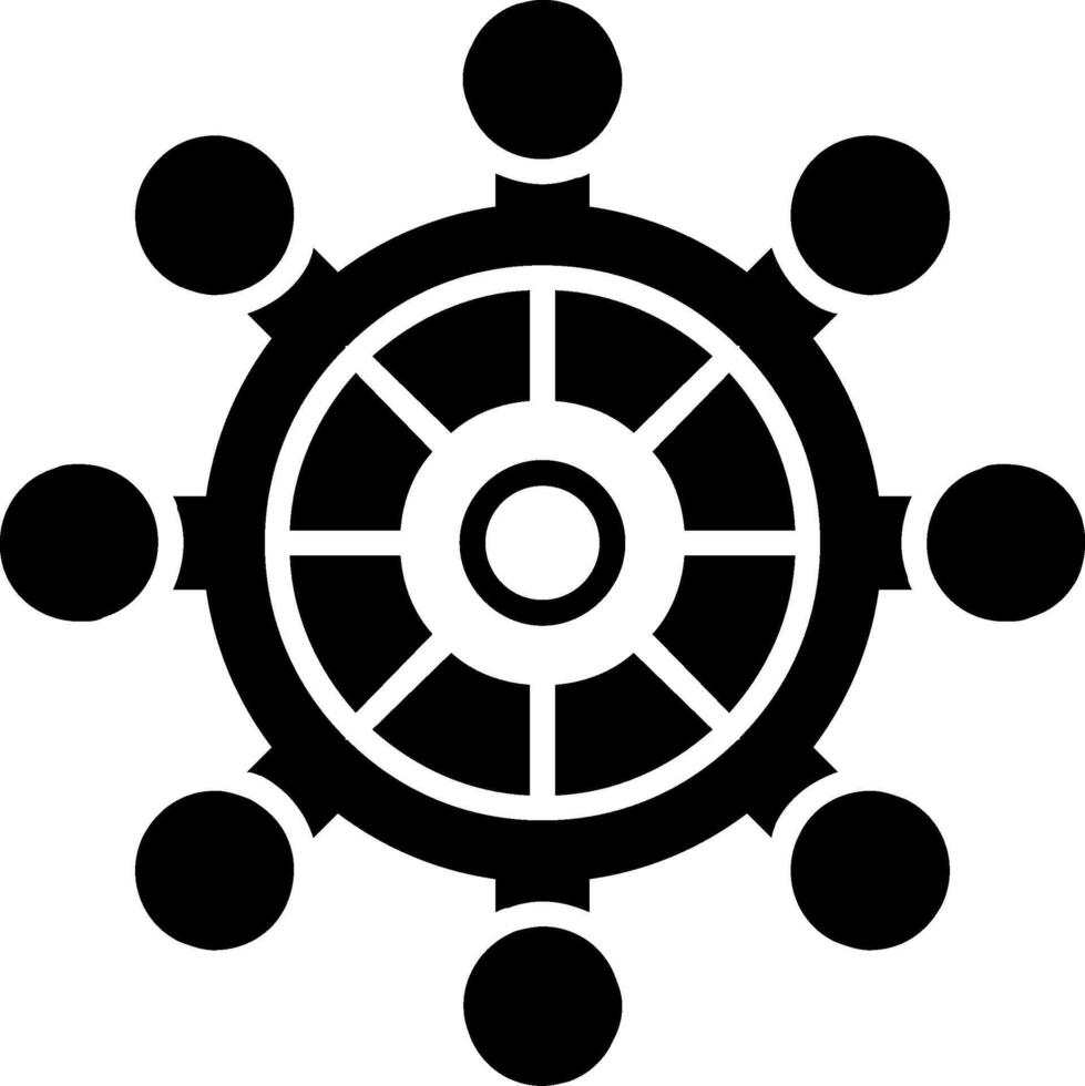 Boat Steering Glyph Icon vector