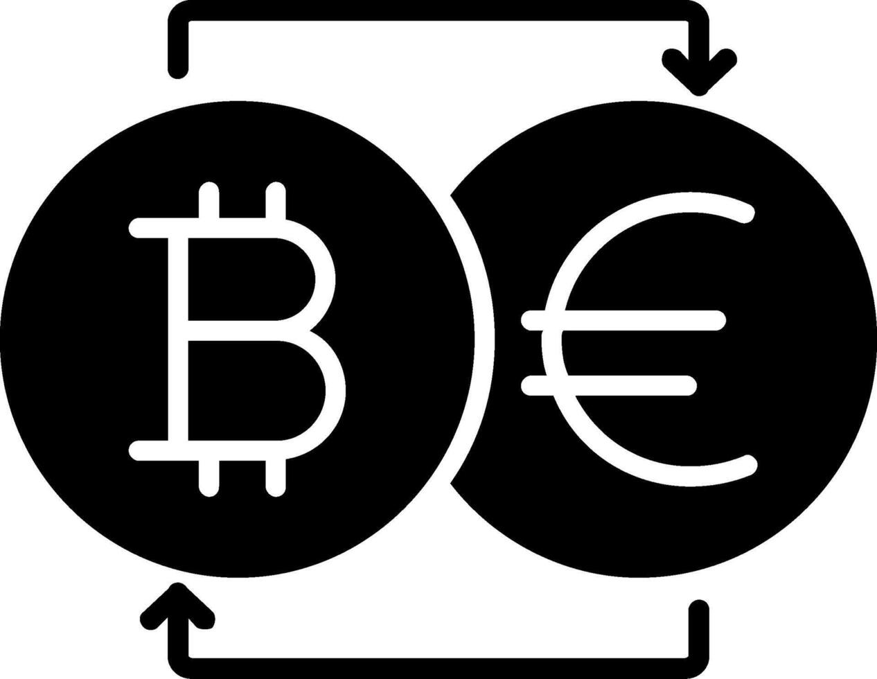 Bitcoin Changer Glyph Icon vector