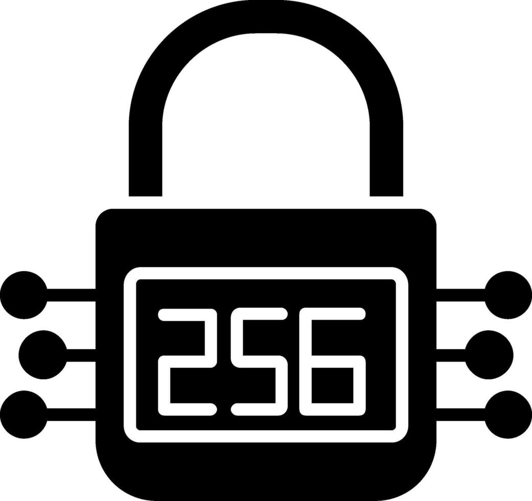 SHA 256 Glyph Icon vector