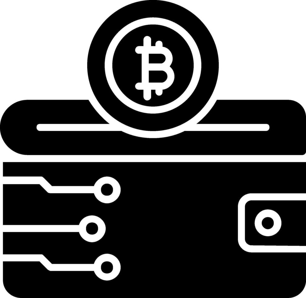 criptomoneda billetera glifo icono vector