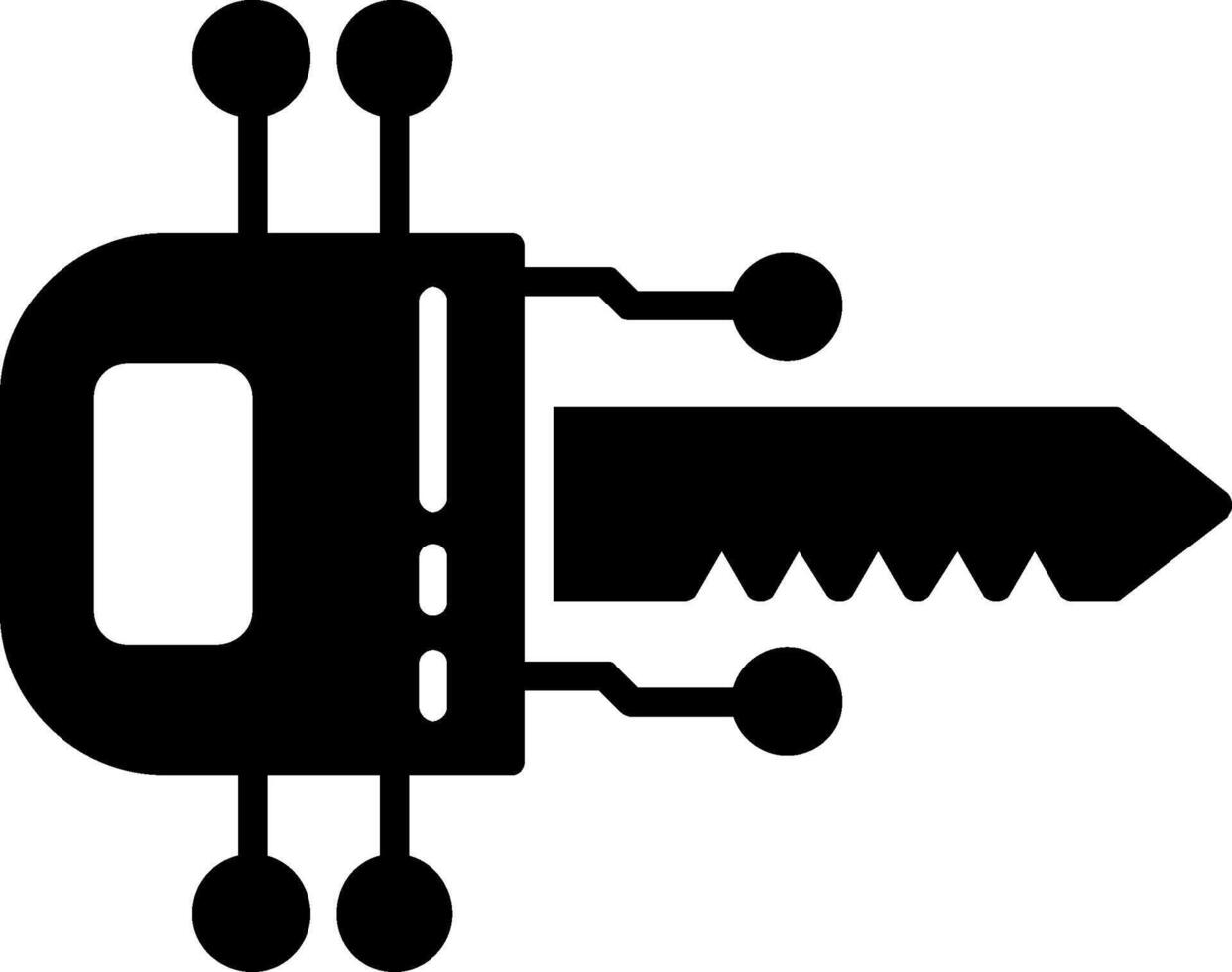 Digital Key Glyph Icon vector