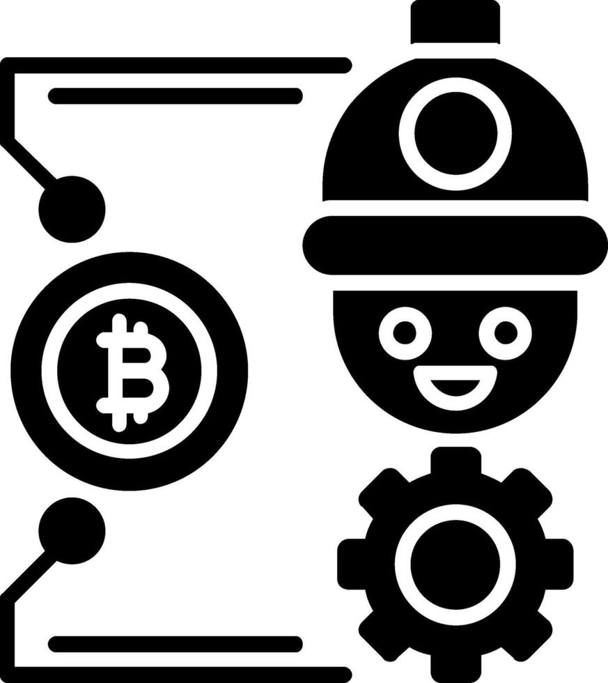 bitcoin arte glifo icono vector