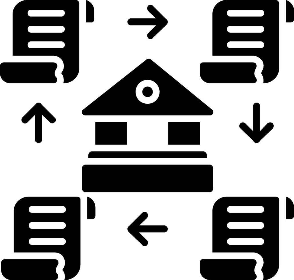 Distributed Ledger Glyph Icon vector