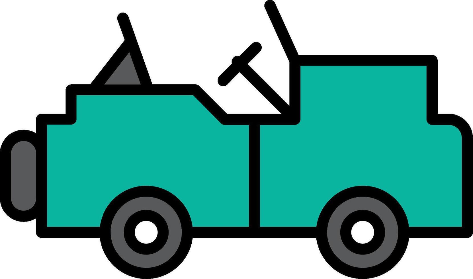 Jeep Line Filled Icon vector