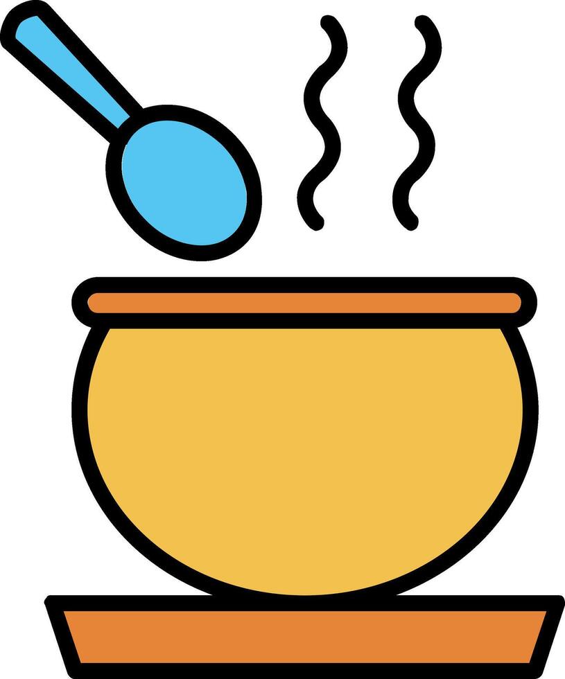 Soup Line Filled Icon vector