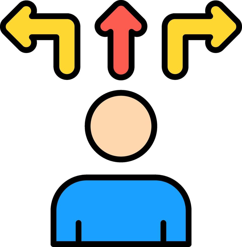 Decision Making Line Filled Icon vector