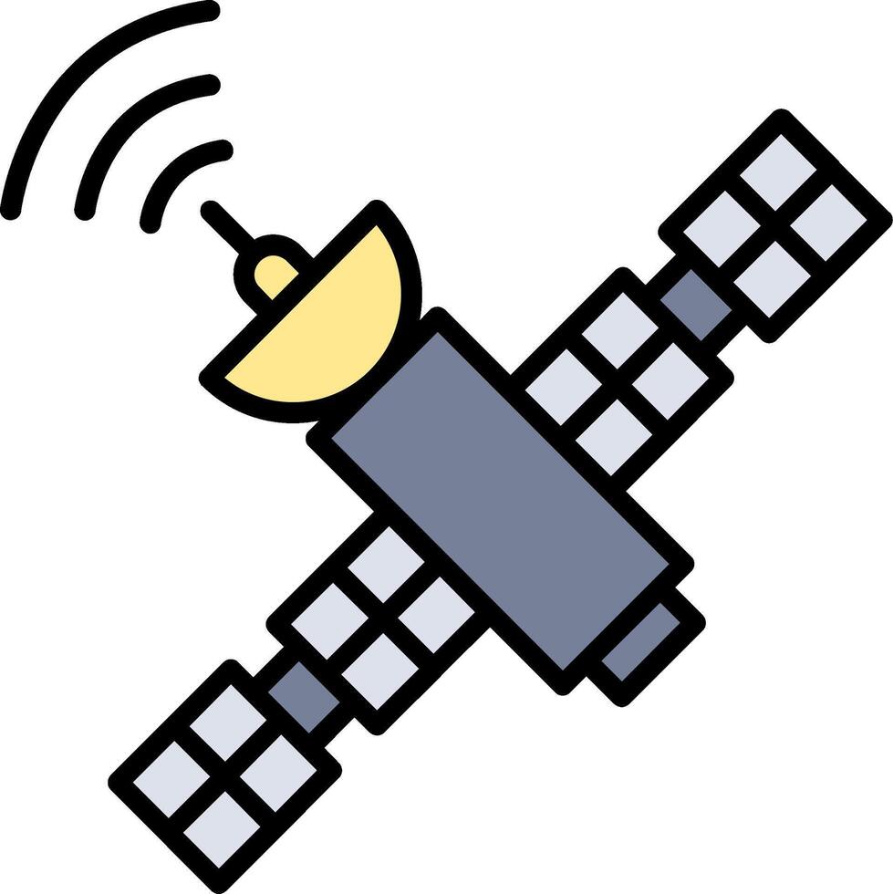 Satellite Line Filled Icon vector