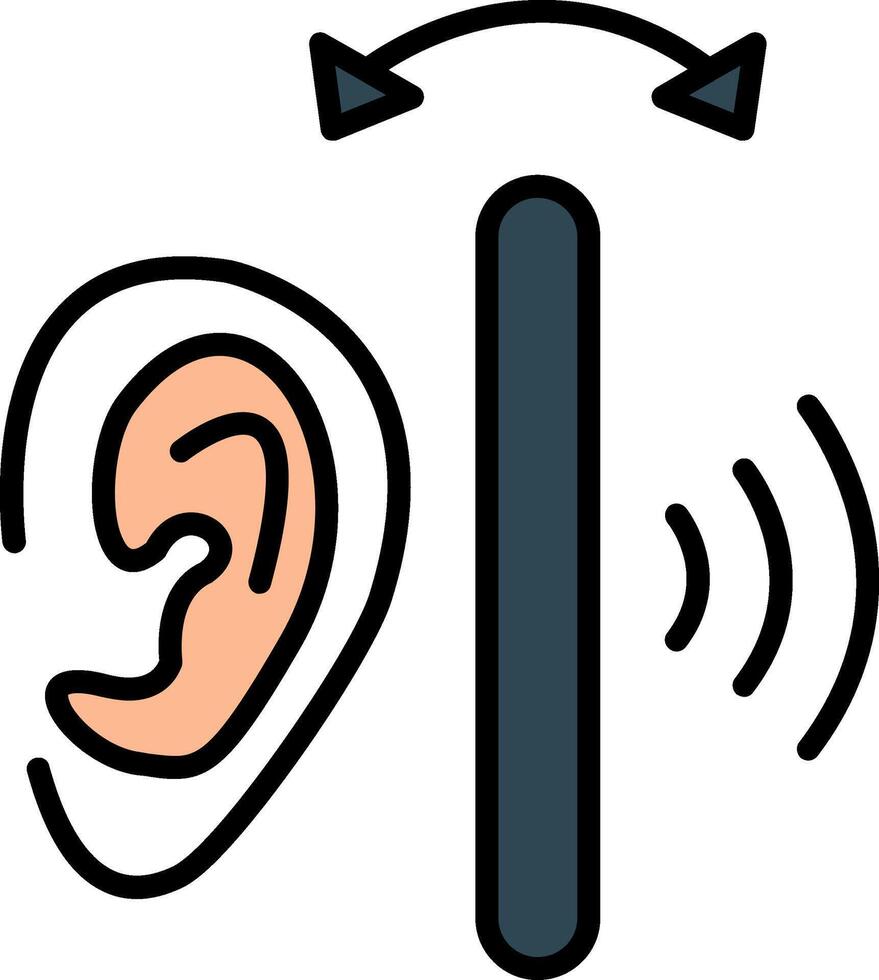 Ear Line Filled Icon vector