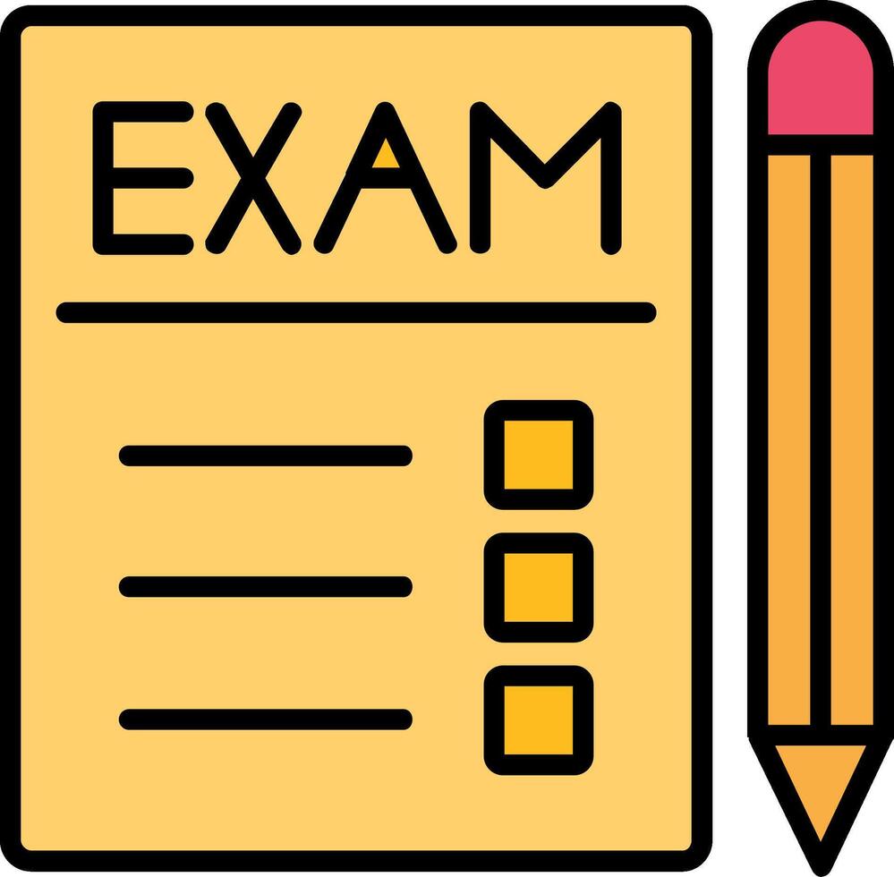 Exams Line Filled Icon vector