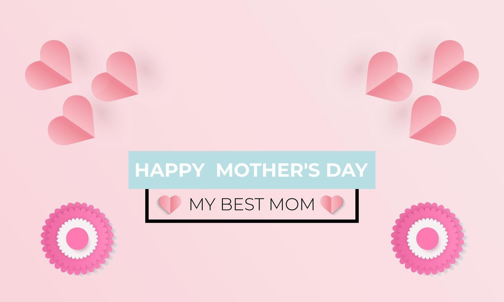 Mother's day. love with paper flying elements.Banner poster, flyer and background vector