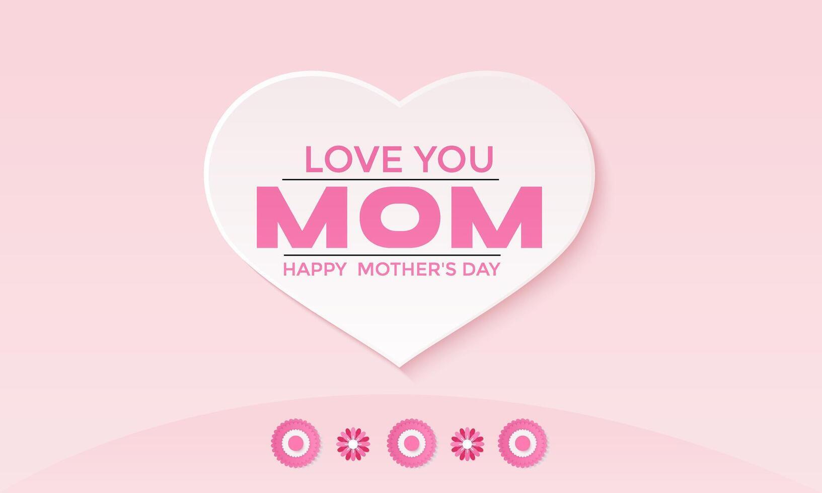 Mother's day greeting card with beautiful blossom flowers. love with paper flying elements . Banner poster, flyer and background design. vector