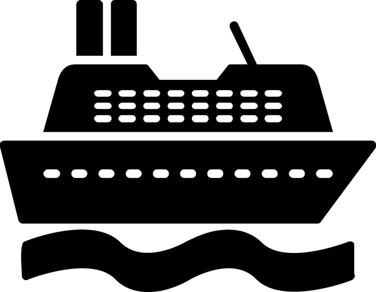 crucero Embarcacion glifo icono vector