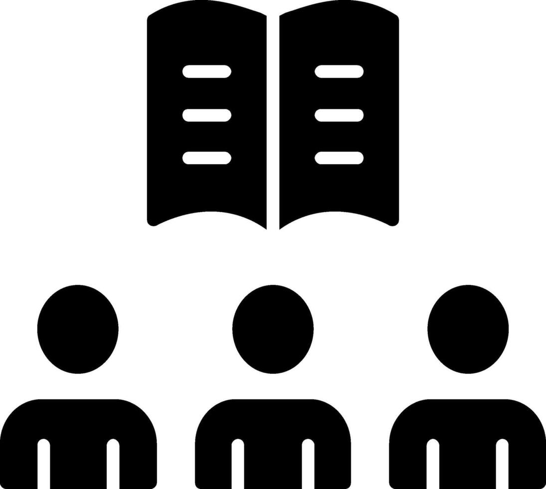 Team Learning Glyph Icon vector