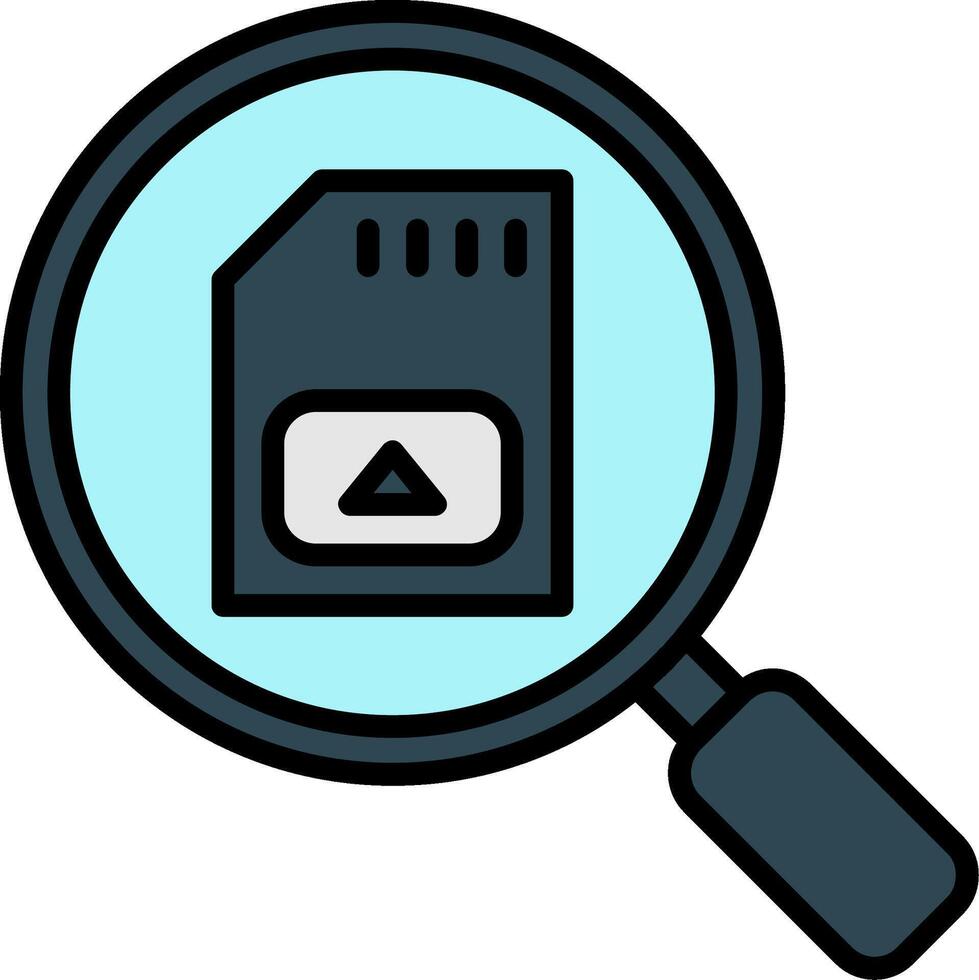 Sd Card Line Filled Icon vector