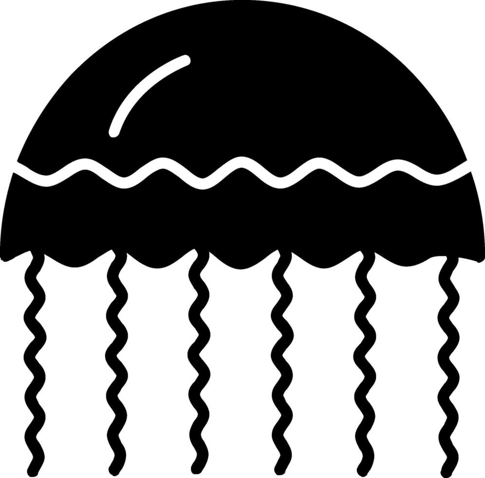 Jellyfish Glyph Icon vector