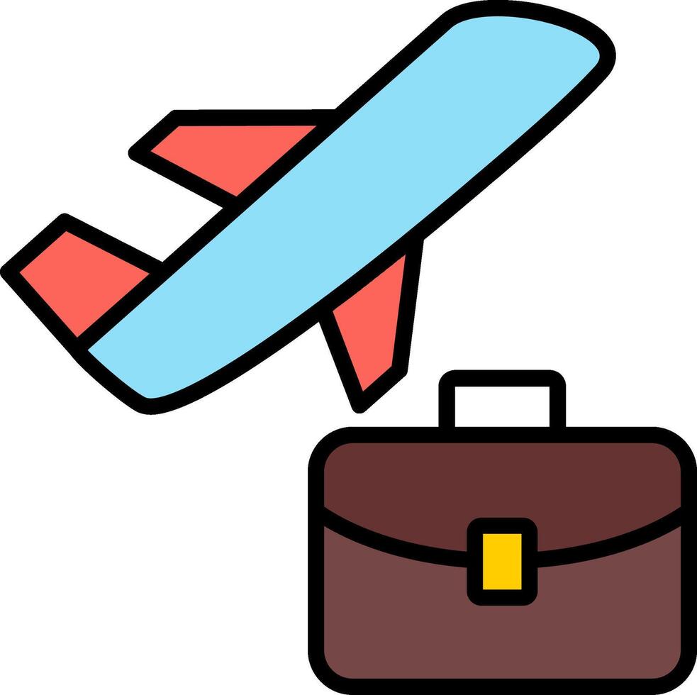 Business Trip Line Filled Icon vector