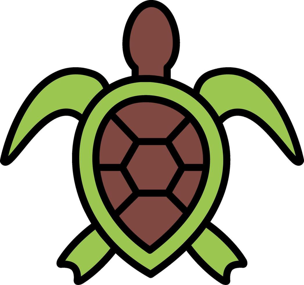 Sea Turtle Line Filled Icon vector