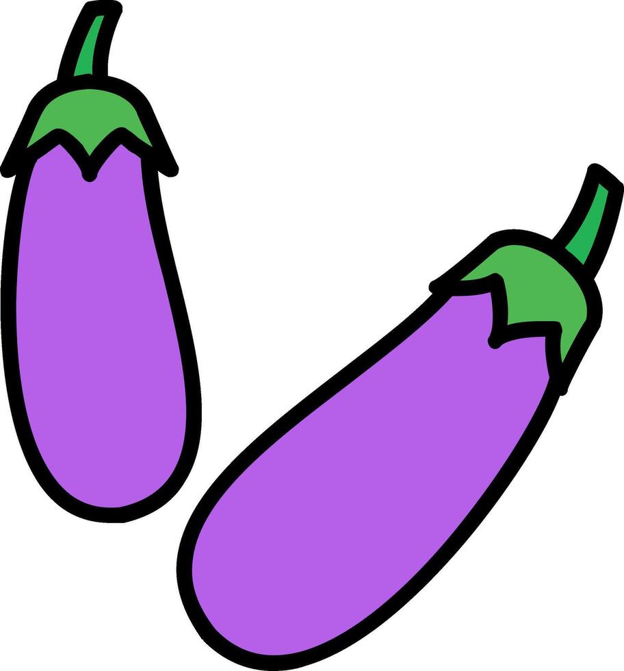 Eggplant Line Filled Icon vector