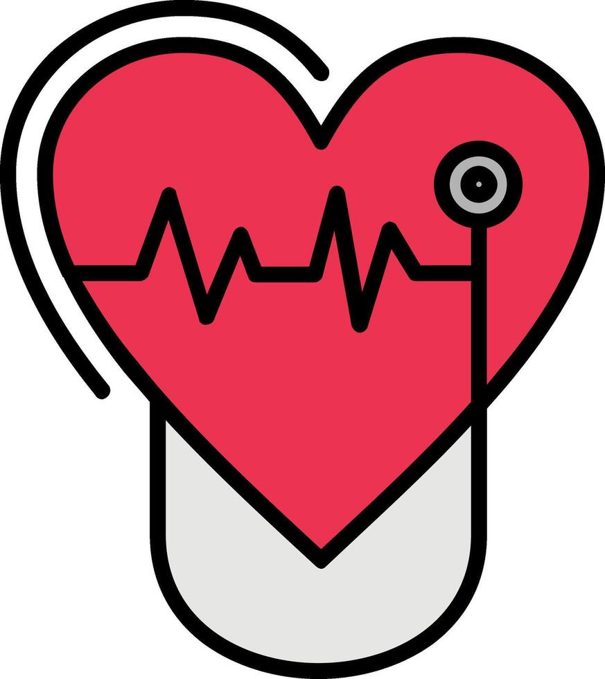 cardiología línea lleno icono vector