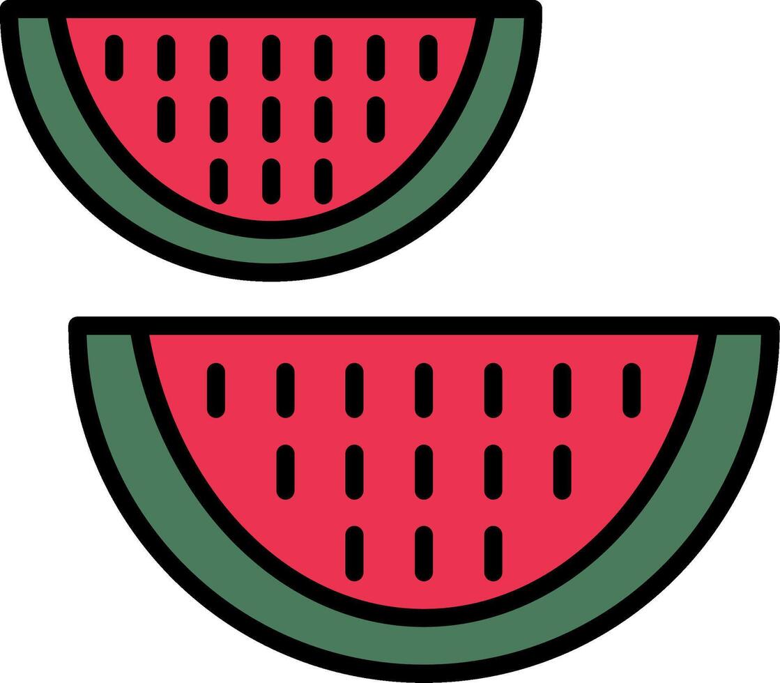 Watermelon Line Filled Icon vector